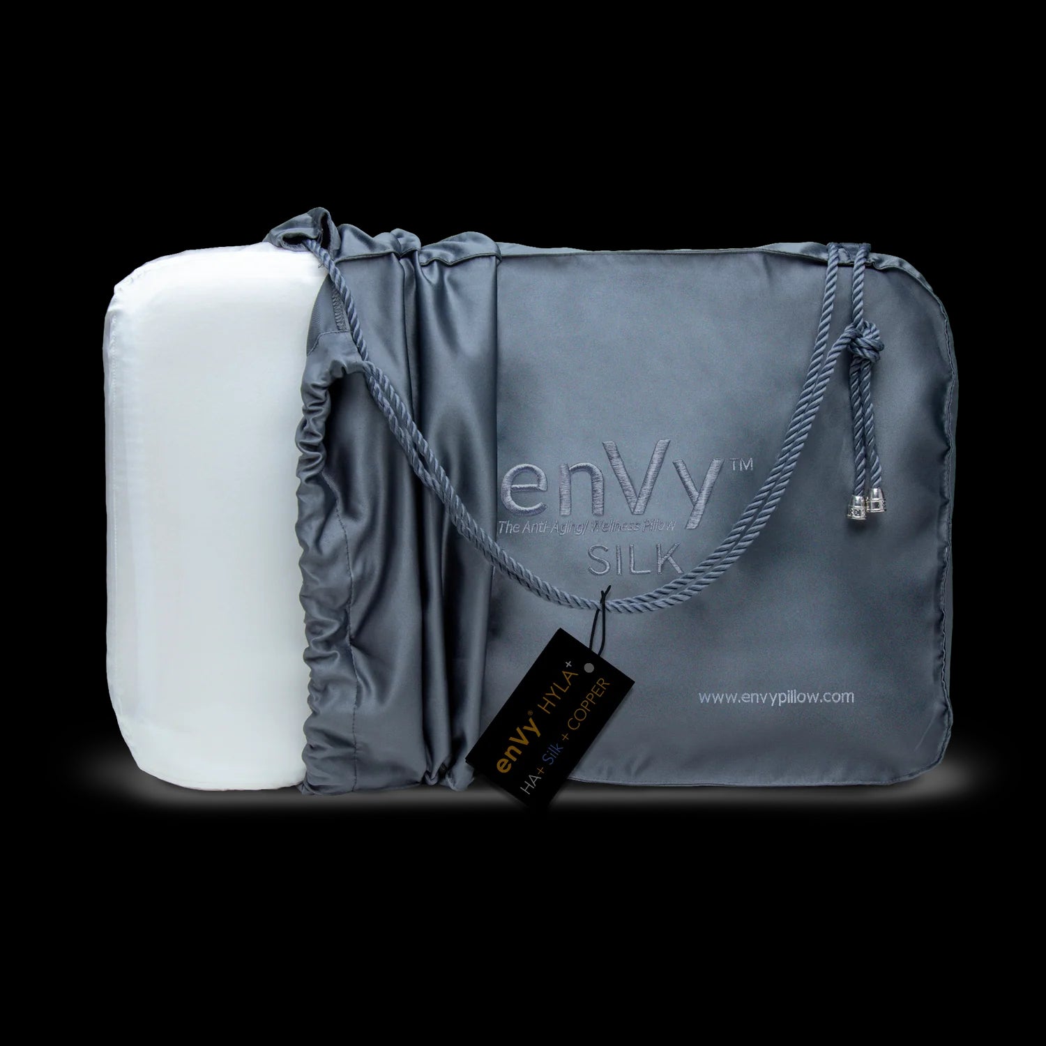 The enVy Copper + HYALURONIC Acid Silk Natural Latex Pillow